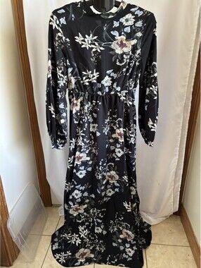 FASHIONABLE CASUAL LONG SLEEVE Hi Waisted Floral Print Beach Dress